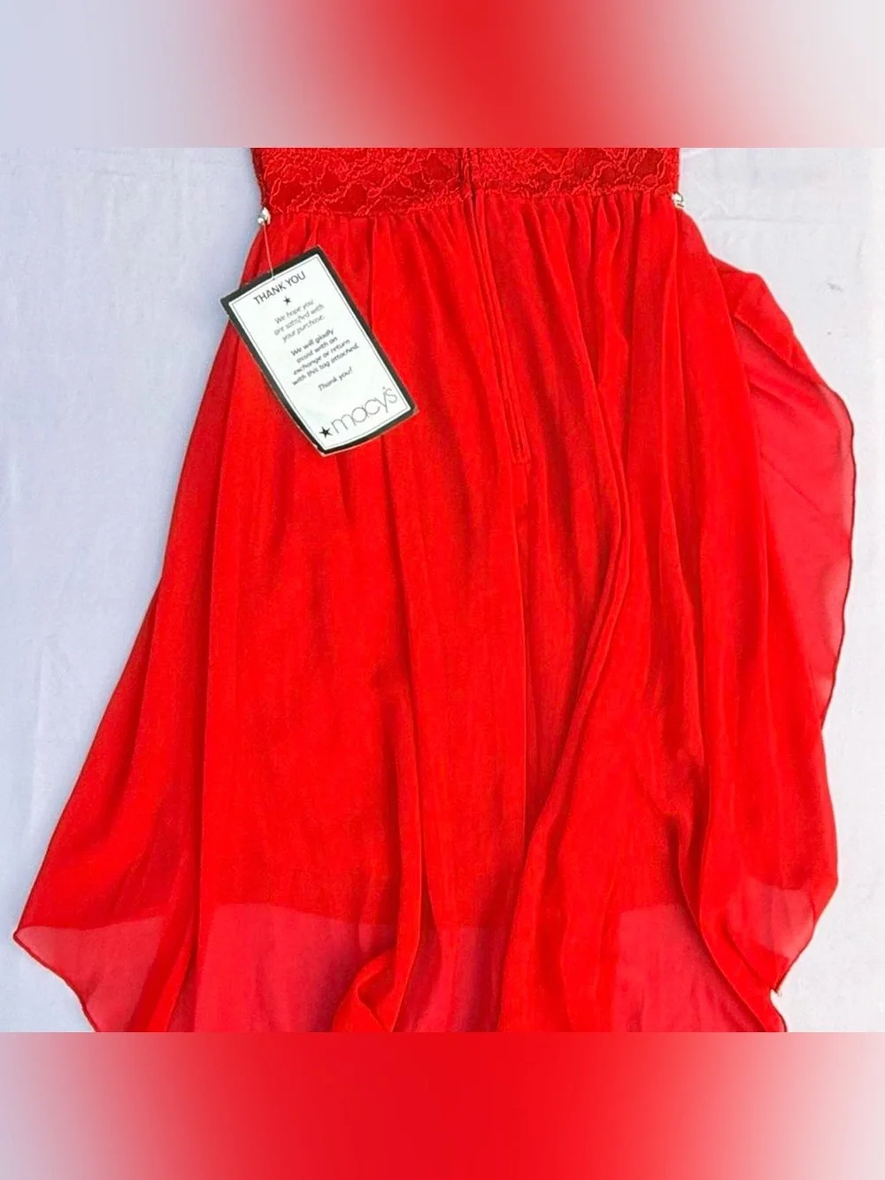 Macy's Vibrant Red Sheer Fashion Scarf
